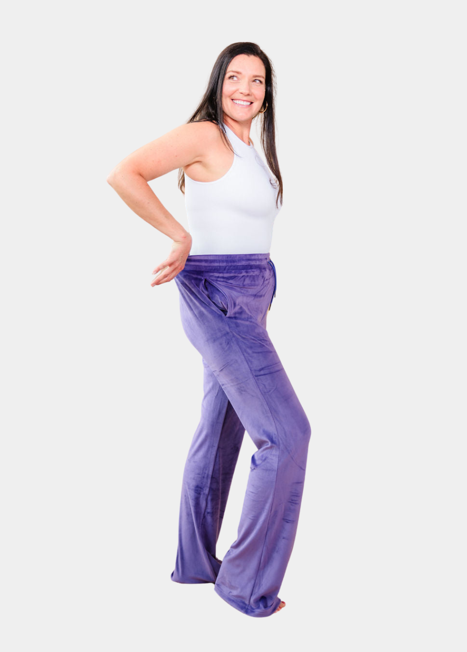 Tall Velour Lounge Pants- Purple