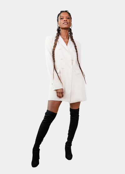 The Jen Oversized Tall Blazer (Eggshell)