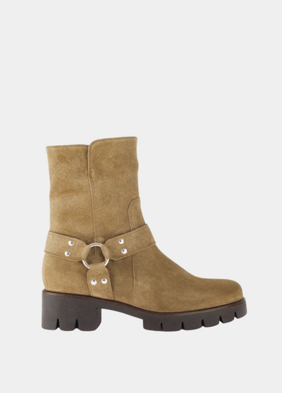 Gabor Fashionable Mocca Biker Style Ankle Boots