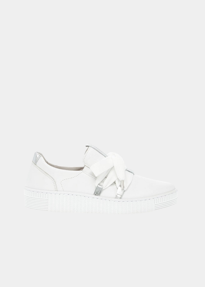 Gabor Glam White/Silver Slip On Trainer