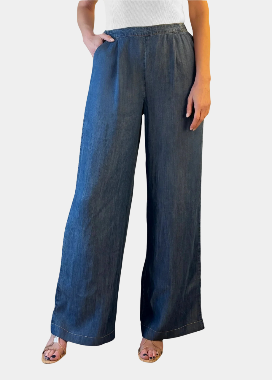 Textured Chambray Pant