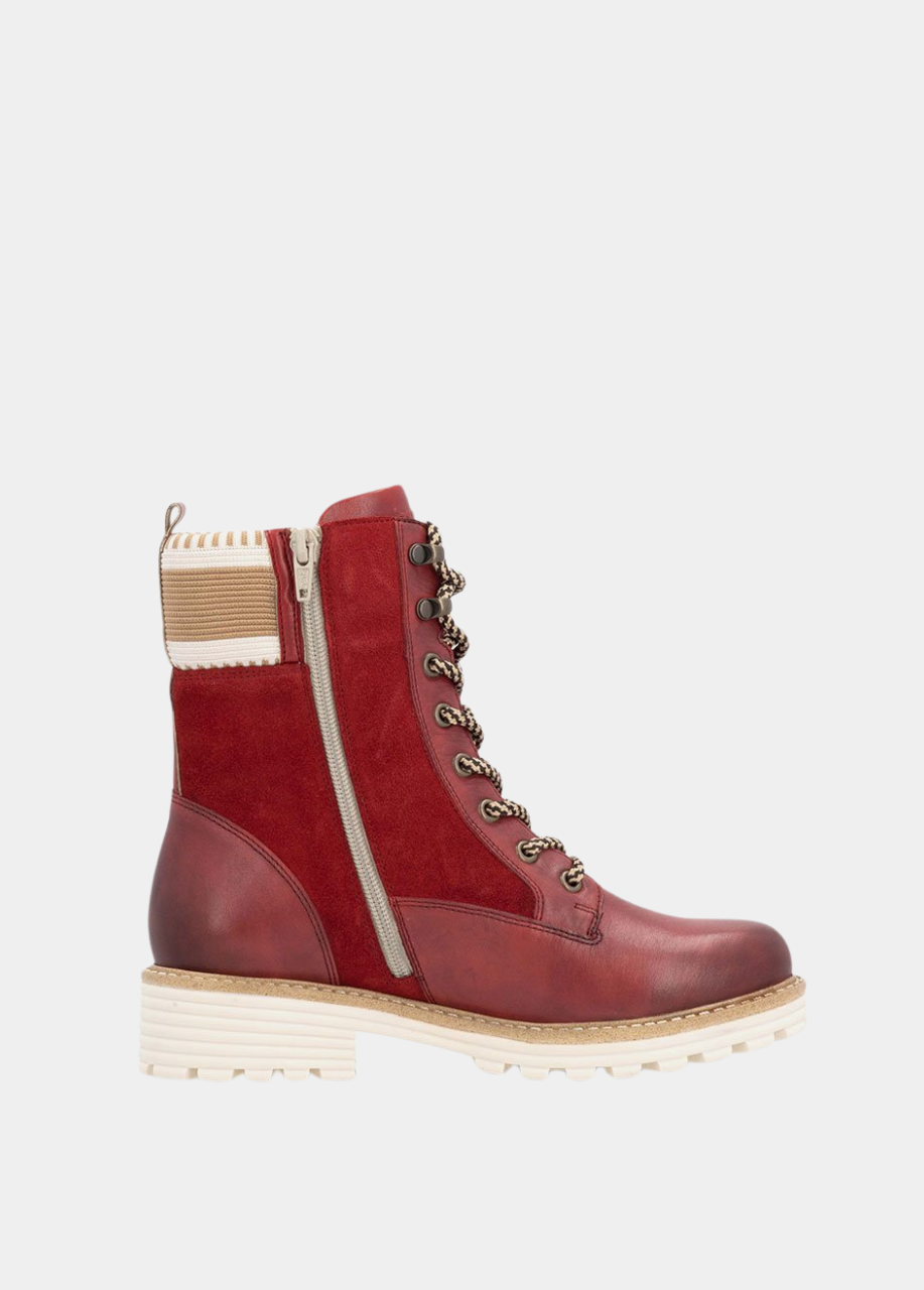 Remonte Gorgeous Red Water Resistant Ankle Boots