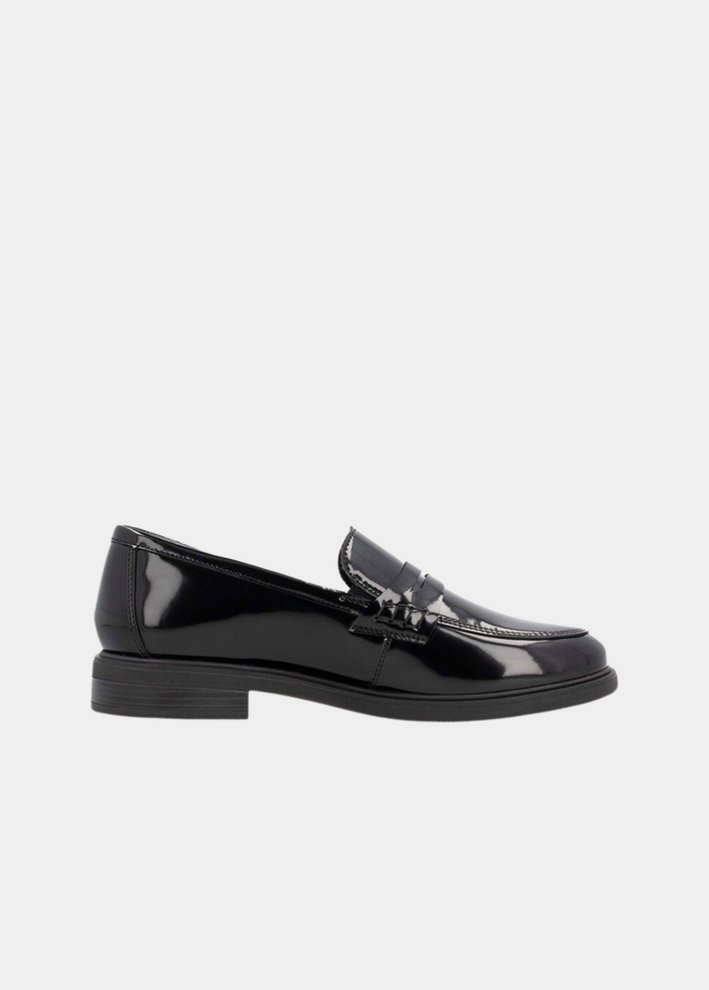 Remonte Sleek Black Patent Leather Loafers