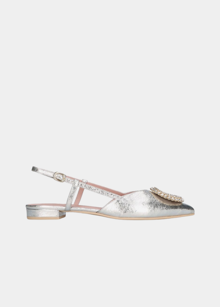 Pretty Ballerinas Fabulous Silver Slingbacks