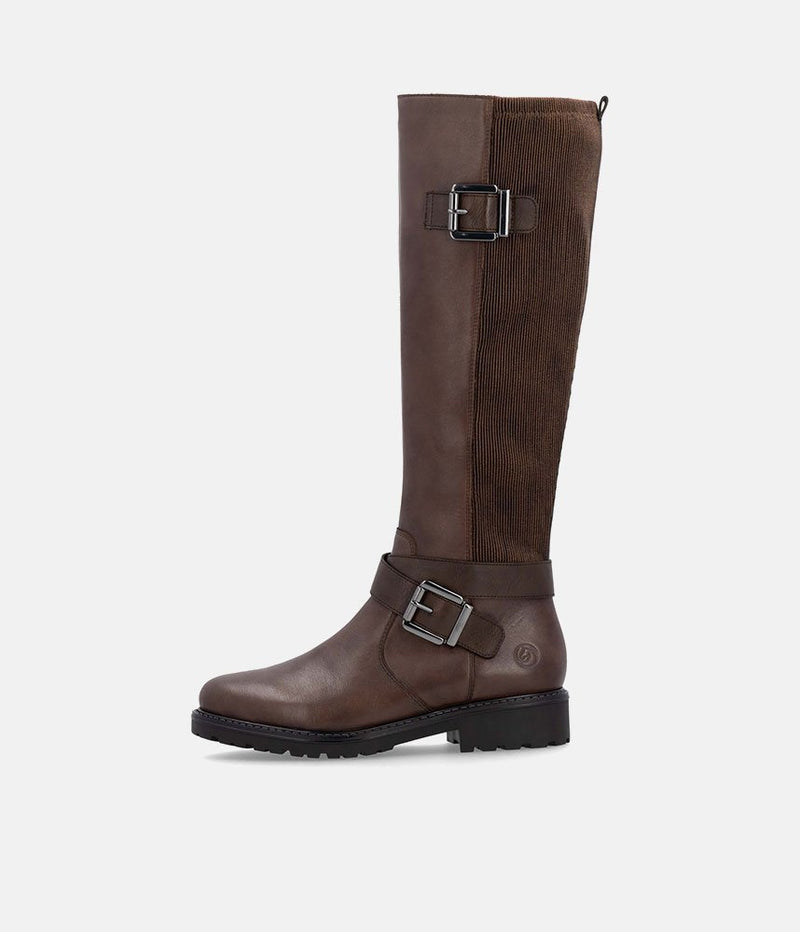 Remonte Casual Brown Buckle Leather Long Boots