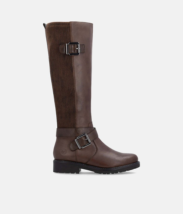 Remonte Casual Brown Buckle Leather Long Boots