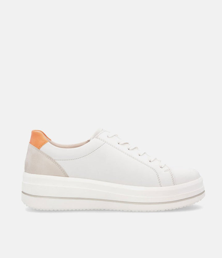 Remonte Pretty White/Orange Combi Wedge Sneaker