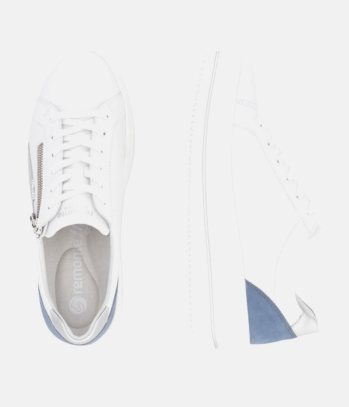 Remonte Pretty White/Blue Wedge Sneaker