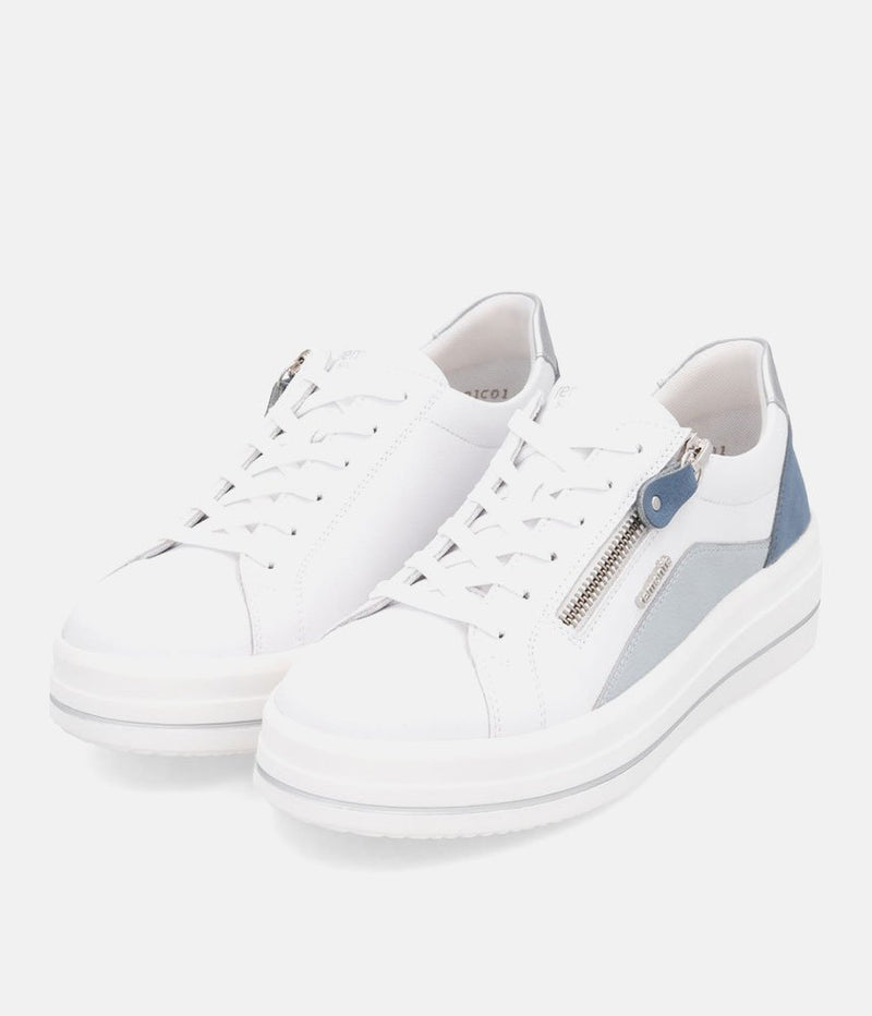 Remonte Pretty White/Blue Wedge Sneaker