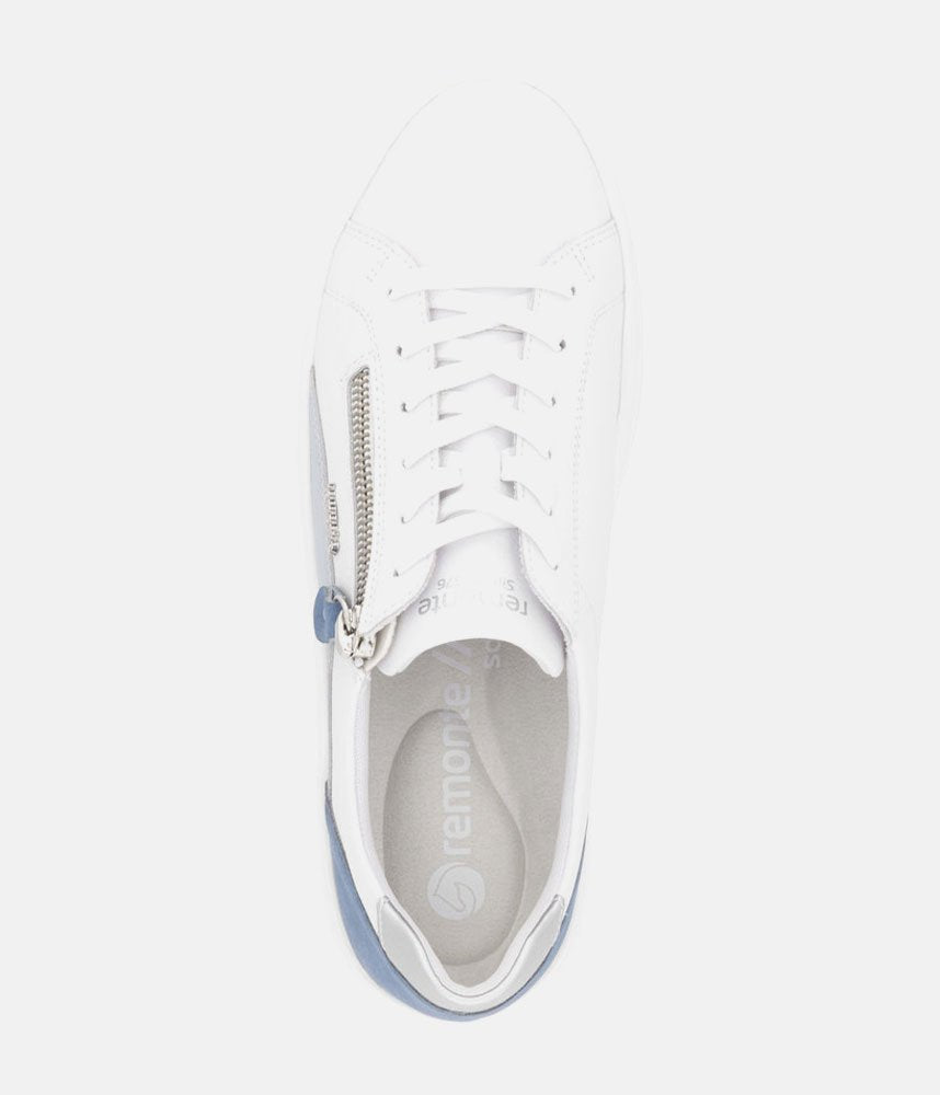 Remonte Pretty White/Blue Wedge Sneaker