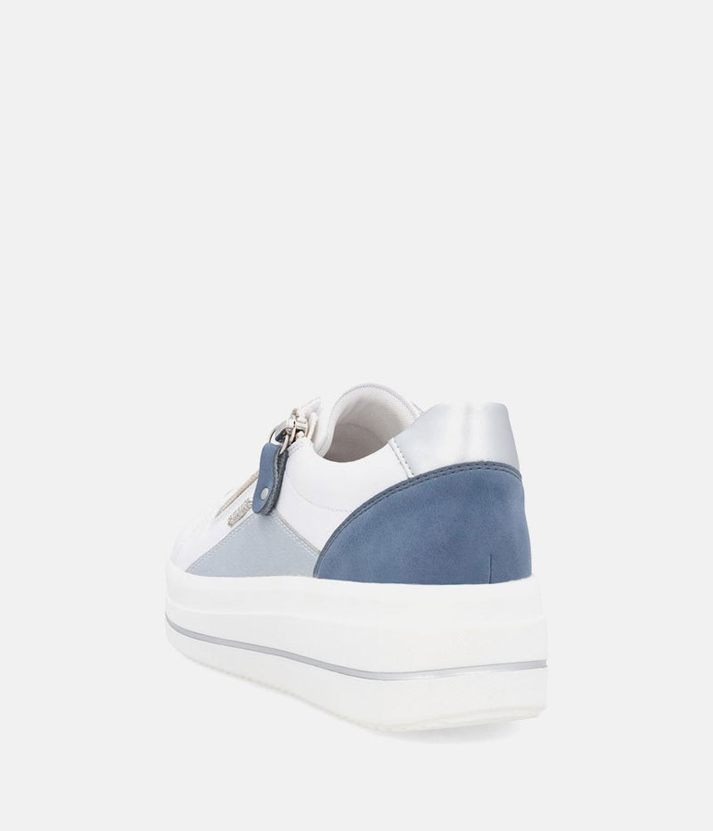 Remonte Pretty White/Blue Wedge Sneaker