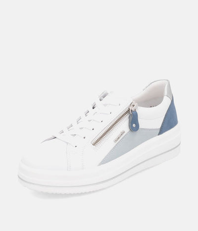 Remonte Pretty White/Blue Wedge Sneaker