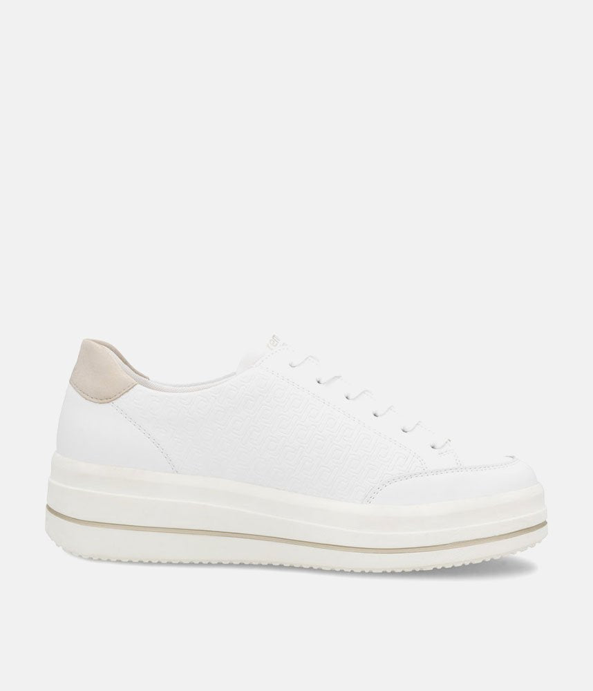 Remonte Stylish White/Gold Combi Trainers