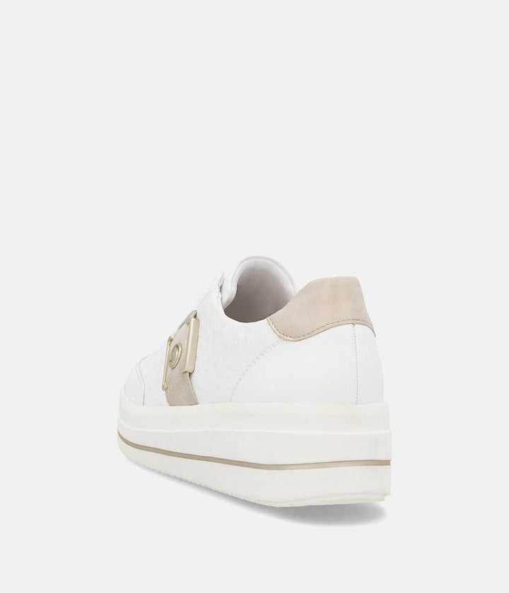 Remonte Stylish White/Gold Combi Trainers