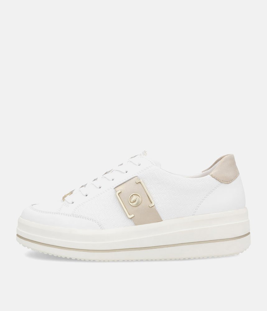 Remonte Stylish White/Gold Combi Trainers