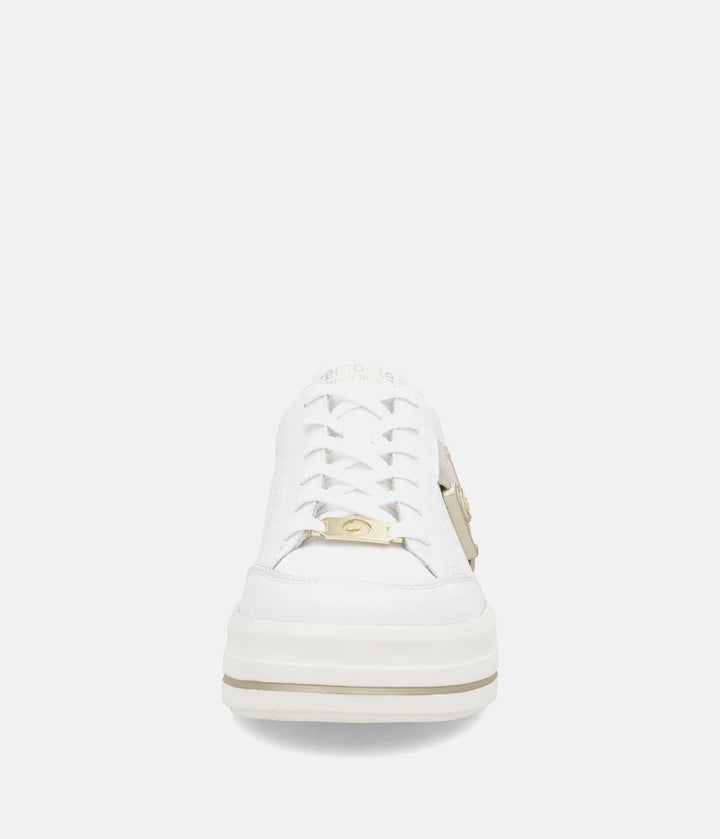 Remonte Stylish White/Gold Combi Trainers