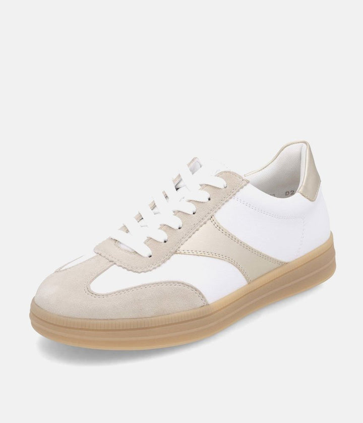 Remonte Trendy White/Gold Combi Trainers