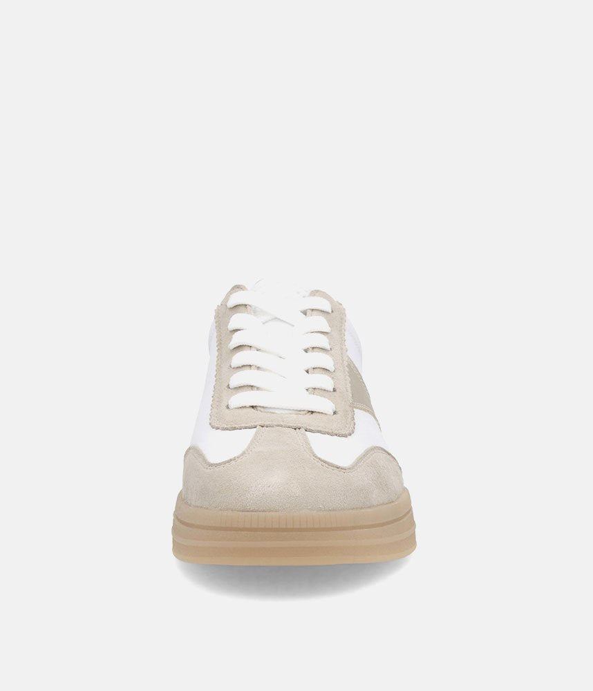 Remonte Trendy White/Gold Combi Trainers