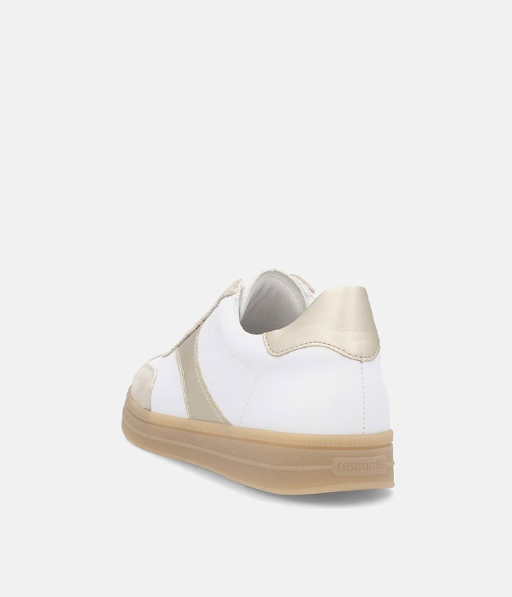 Remonte Trendy White/Gold Combi Trainers