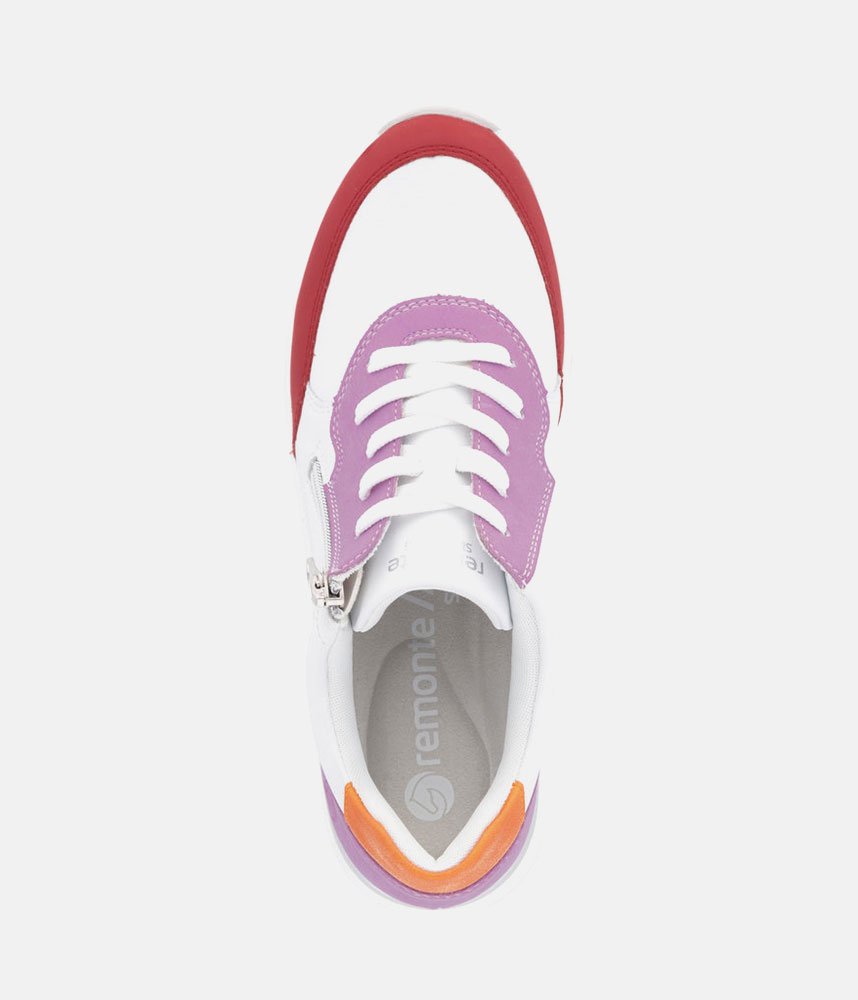 Remonte Colorful White Combi Wedge Trainers