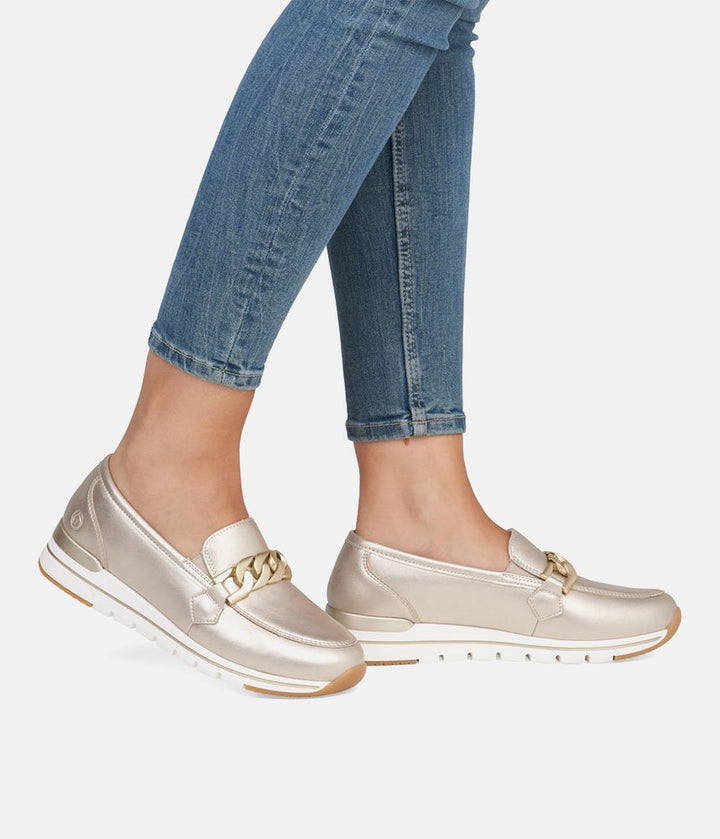 Remonte Sporty Stylish Gold Loafers