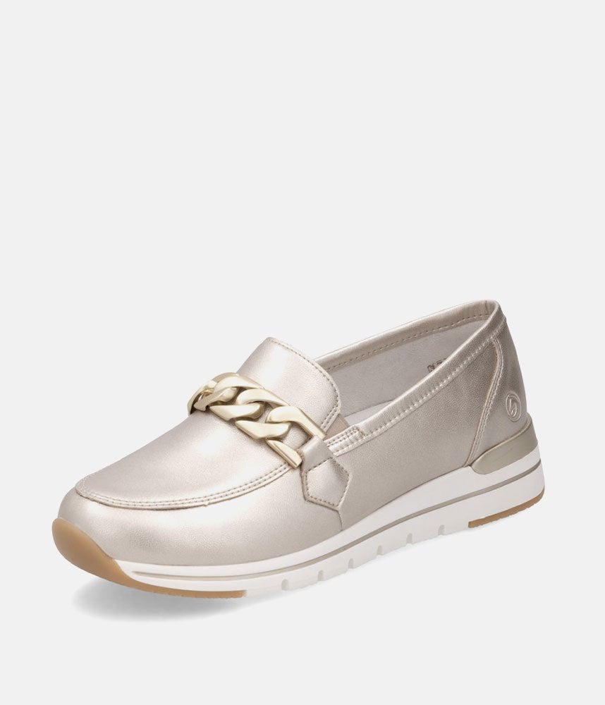 Remonte Sporty Stylish Gold Loafers