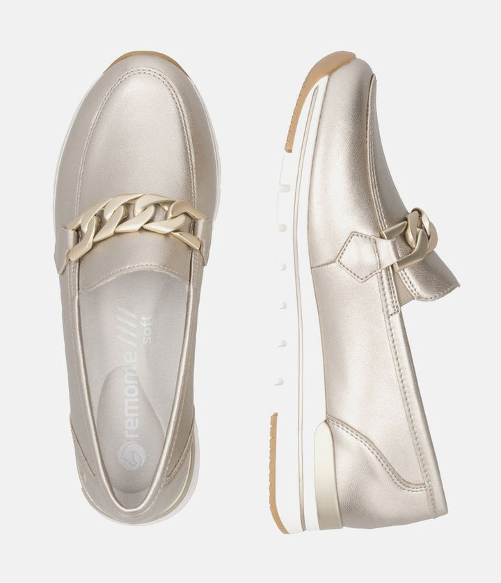 Remonte Sporty Stylish Gold Loafers