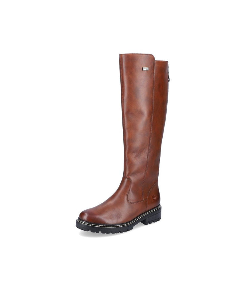 Remonte Classic Long Chestnut Leather Boots