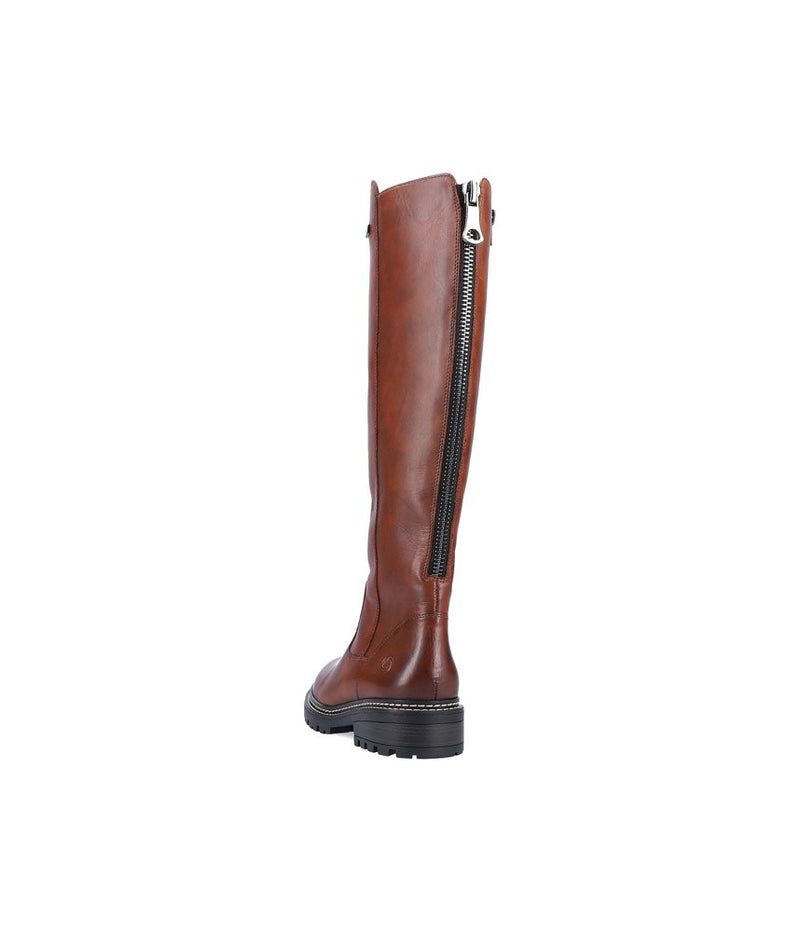 Remonte Classic Long Chestnut Leather Boots