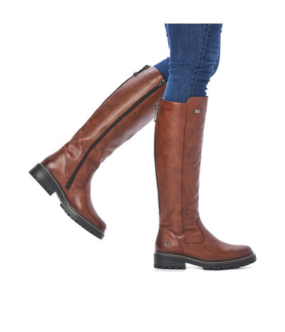 Remonte Classic Long Chestnut Leather Boots