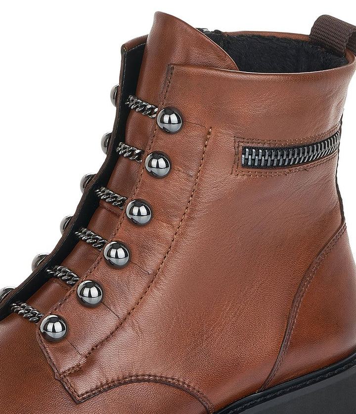 Remonte Versatile Chestnut Biker Style Ankle Boots