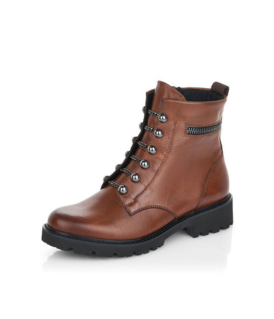 Remonte Versatile Chestnut Biker Style Ankle Boots