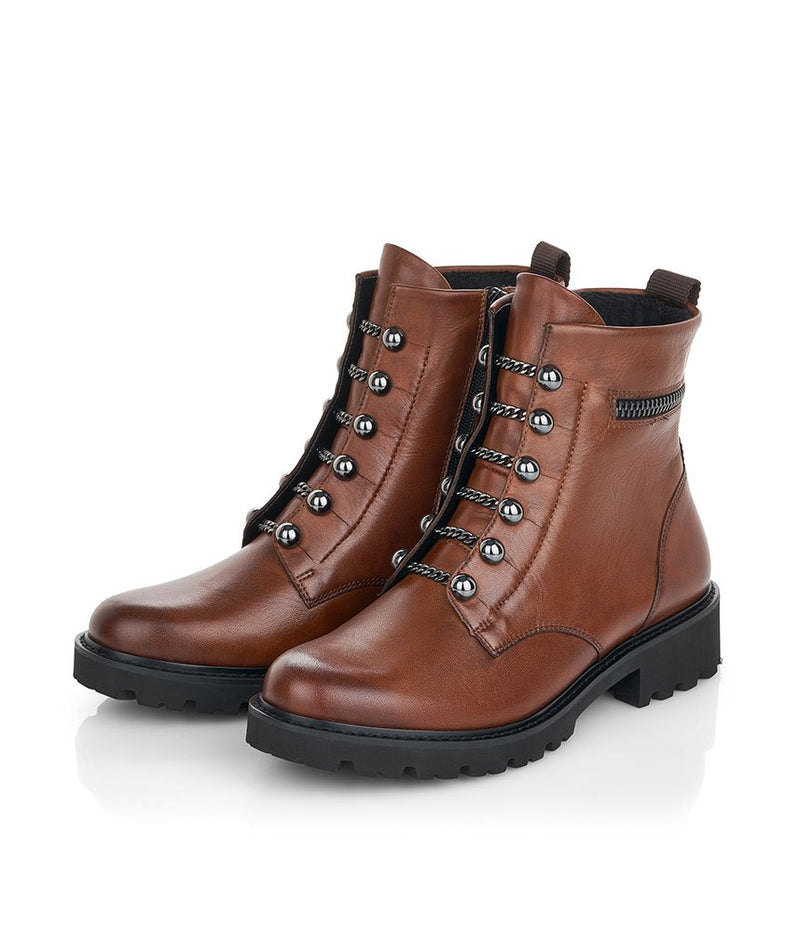 Remonte Versatile Chestnut Biker Style Ankle Boots