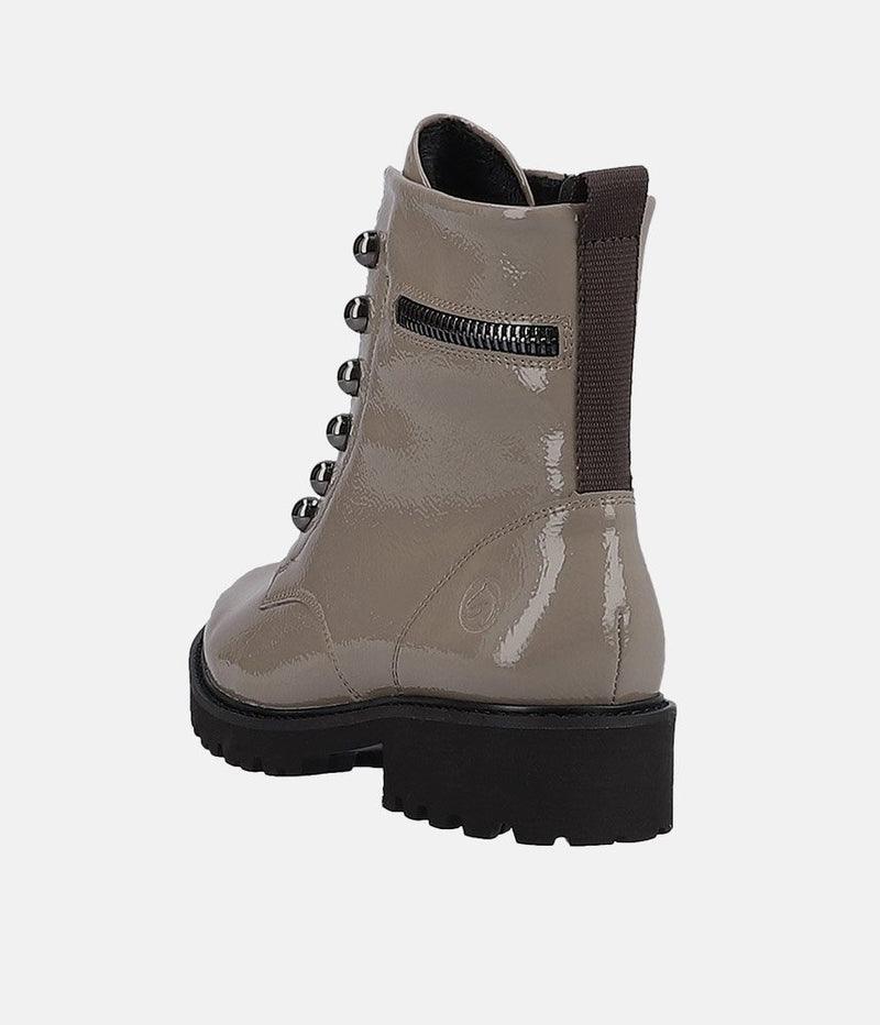 Remonte Fashionable Taupe Biker Style Ankle Boots