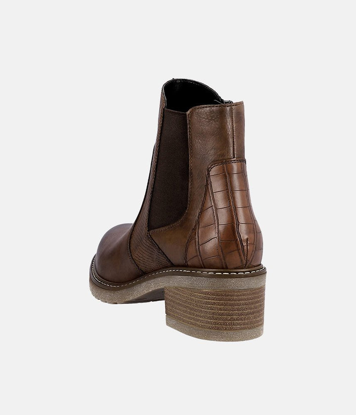 Remonte Combi Chestnut Leather Ankle Boots