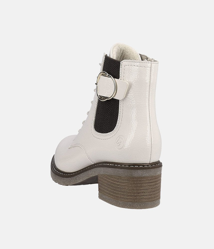 Remonte Fabulous Cream Patent Ankle Boots