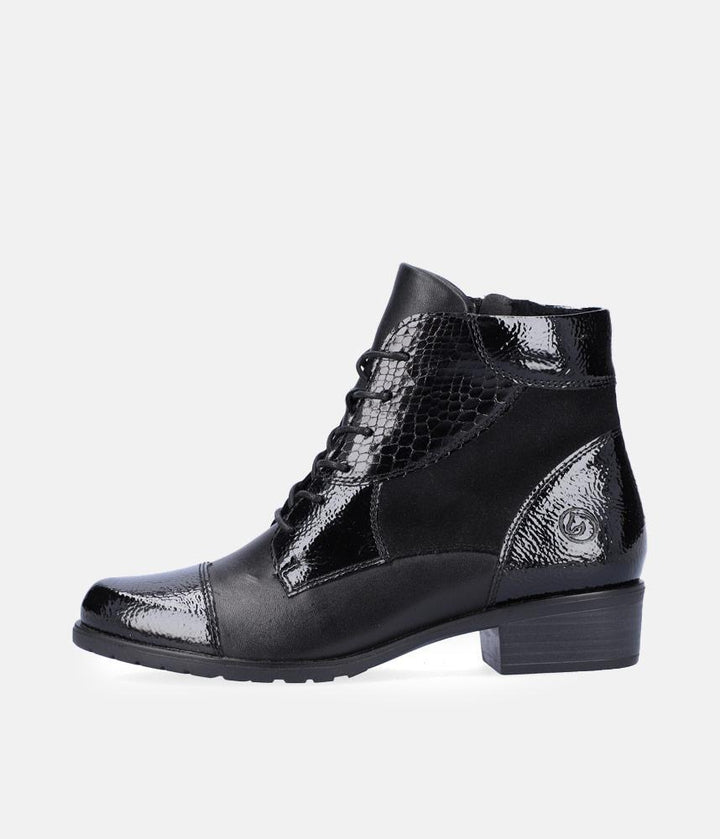 Remonte Stylish Black Lace Up Ankle Boots