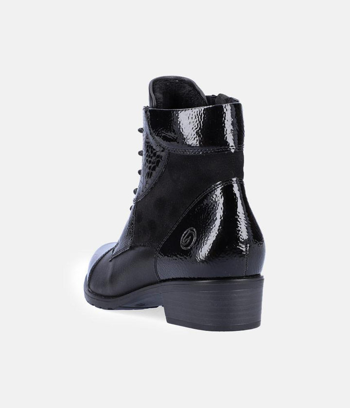 Remonte Stylish Black Lace Up Ankle Boots