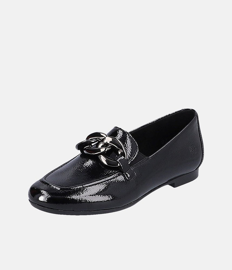 Remonte Stylish Black Patent Slip On Shoe