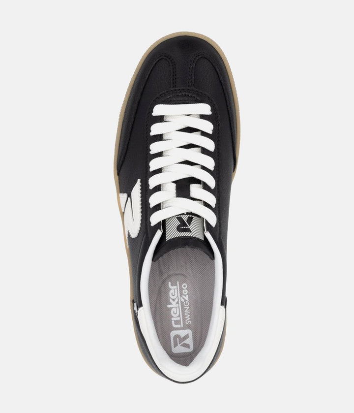 Rieker Stunning Black Leather Trainers