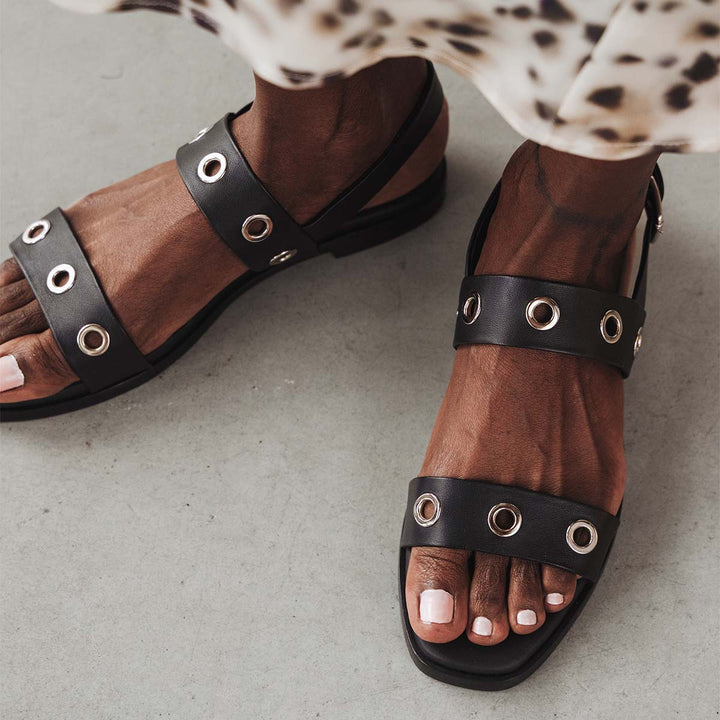 The Riviera Sandal Black Grommet