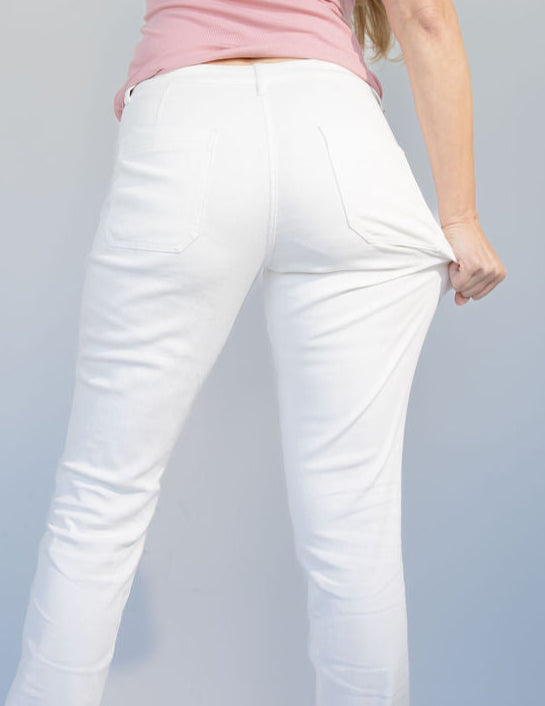 Tall Denim Joggers - White