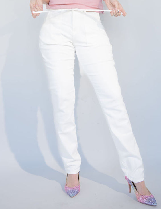 Tall Denim Joggers - White