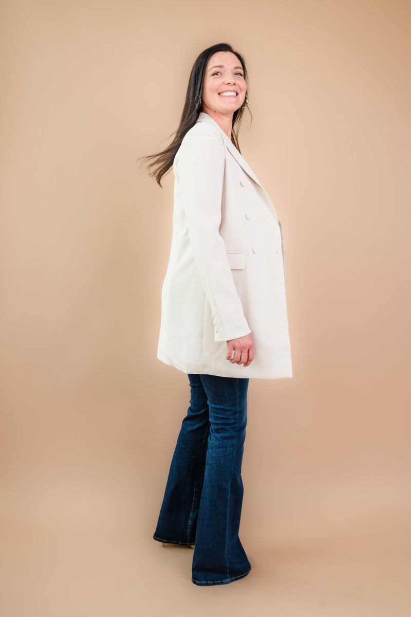 The Jen Oversized Tall Blazer (Eggshell)