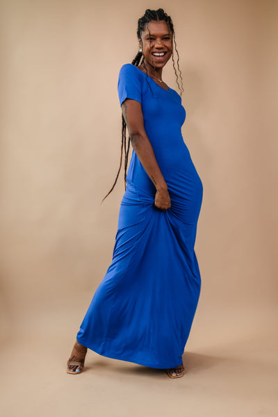 Tall Royal Blue T-Shirt Maxi Dress