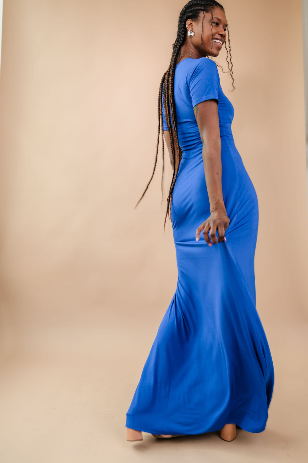 Tall Royal Blue T-Shirt Maxi Dress