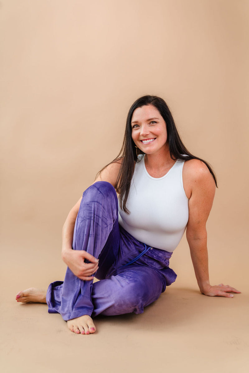 Tall Velour Lounge Pants- Purple