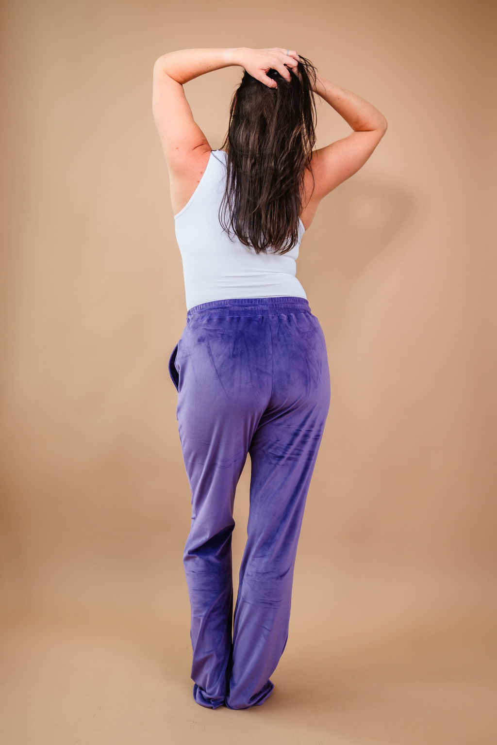 Tall Velour Lounge Pants- Purple