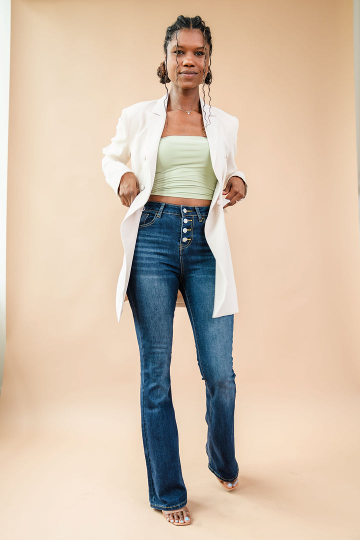 Tall Skyline Button Fly Flare Jeans