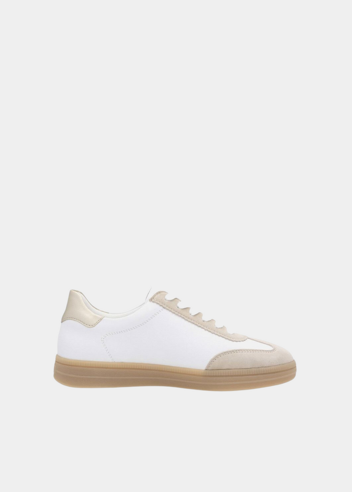 Remonte Trendy White/Gold Combi Trainers